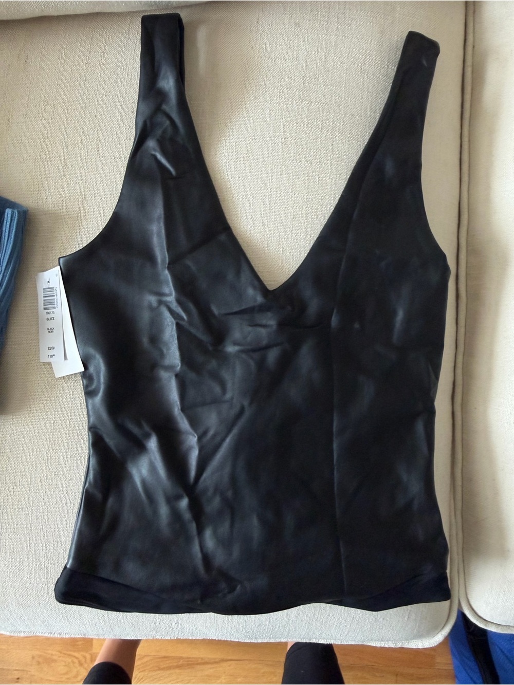 Leather V-Neck Women's Bodysuit